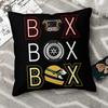 BOX BOX BOX Art Polyester Cushion Cover F1 Car Racing Bedroom Office Decorative Soft Coussincase