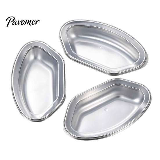 Professional Kitchen Steaming Tool 3PCS Stainless Steel Divided Steam Trays, Fan-Shaped Compartment Food Steamer Tray Steamers, Heat Resistant Compact