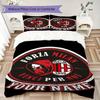 Custom Name Ac Milan Pattern Bedding uilt Set uilt Cover Pillowcase Home Decoration Birthday Gift (1*duvet cover+2*pillowcase without core)