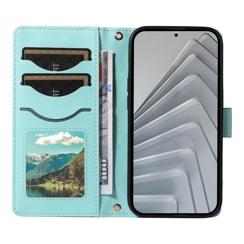 For Xiaomi Redmi Note 14 4G (164.84x78.15x8.16mm) Wallet Case Rhombus Leather Phone Cover with Strap