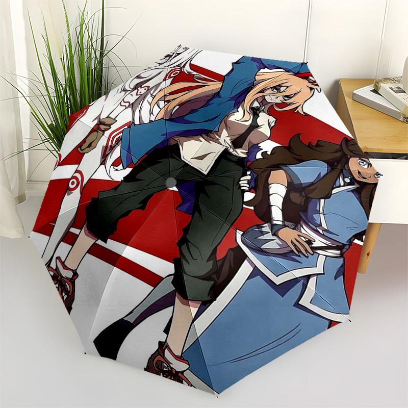 1pc Outdoor Umbrella with Anime Characters, Automatic Opening/Closing, Portable 3-Fold Design, 8-Rib Iron Frame - Perfect Gift for Fans, Traveler