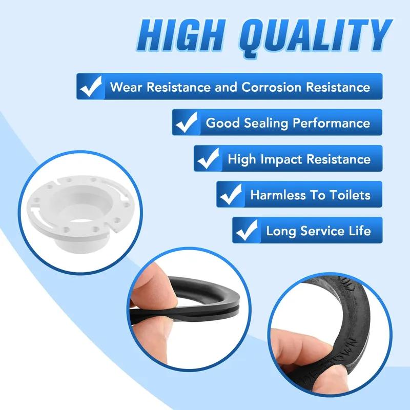 RV Toilet Seal and 3" Socket Flange Kit for RV 300/310/320 Toilets #385345892 Flange #385311658 Flush Seal #385311652 Base Seal