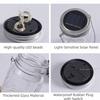 Solar Charging Mason Jar Lid Lights Waterproof Hanging Outdoor Lights  Yard Garden