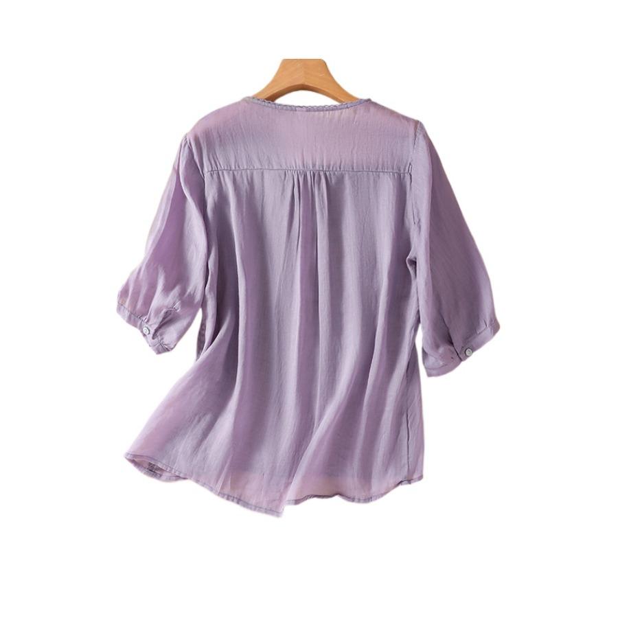 Летняя блузка для мамы, рубашка с коротким рукавом, винтажный тонкий женский топ с цветочной вышивкой, белый желтый топ