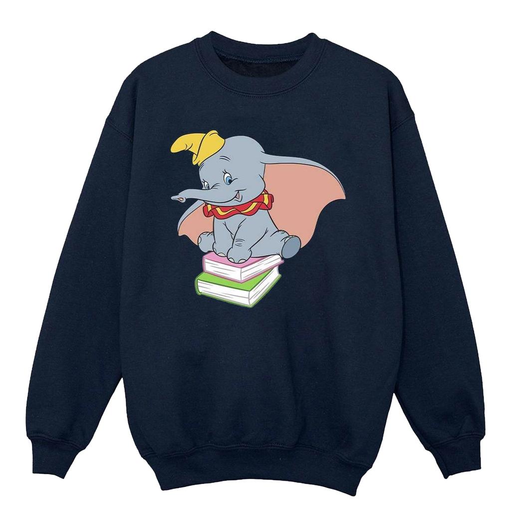 Disney Girls Dumbo Sitting On Books Sweatshirt