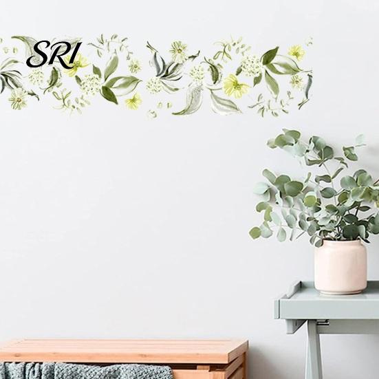 Kitchen Floral Stickers Flowers Wall Decals Peel And Stick Removable Art Flexible Surface for Living Room Girls Nursery Bedroom No Residue