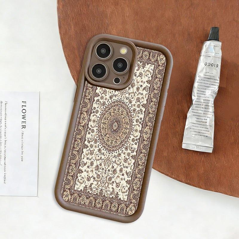 Чехол для телефона в ретро-стиле с дизайном ковра, подходит для iPhone 17 16 15 14 13 12 11 Pro/Max/Plus, противоударная задняя крышка