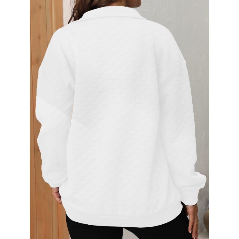 Women's Fashion Casual Fall Winter Solid Color Print Long Sleeve V-Neck Pullovers & Long Sleeves