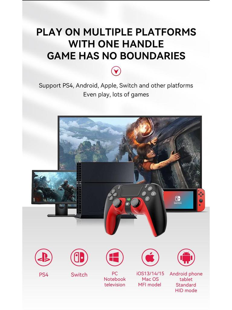 Беспроводной игровой контроллер Bluetooth PS4 для Slim/Pro с вибрацией