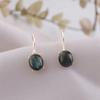 Натуральный лабрадорит драгоценный камень 925 стерлинговое серебро ювелирные изделия ручной работы серьги 1,05" EE-173-31
