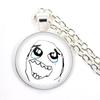 Ожерелье с комиксом Rage Funny Meme Derp Face Trollface Мультяшный Стеклянный Подвеска Цепочка Ожерелье Шарм Украшения Фанаты Сувенир Коллекция Подарок