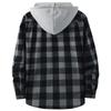 Men's Plaid Shirt Hooded Button Sweatshirt Men's Casual Fashion Sweatshirt