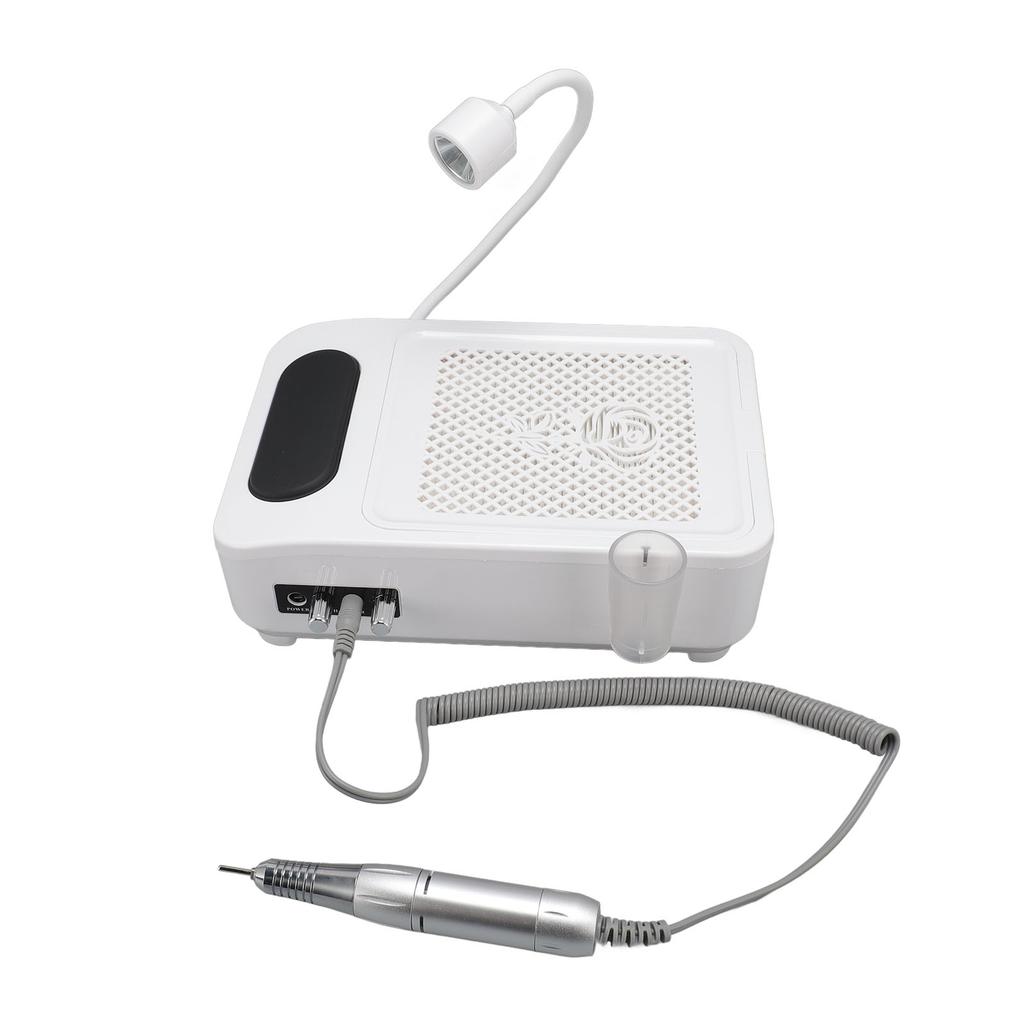 4 In 1 Nail Suction Dust Collector Grinder 6pcs Light Chips Multi Functional Manicure Lamp Grinder