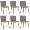 Dining Room Chairs 6 pcs Taupe Fabric