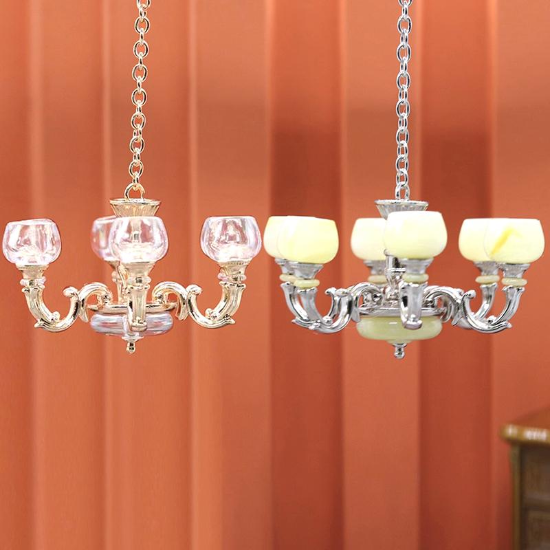 1:12 кукольных миниатюрных ламп люстра рабочий потолочный светильник мебель модель декор игрушка кукольный дом аксессуары