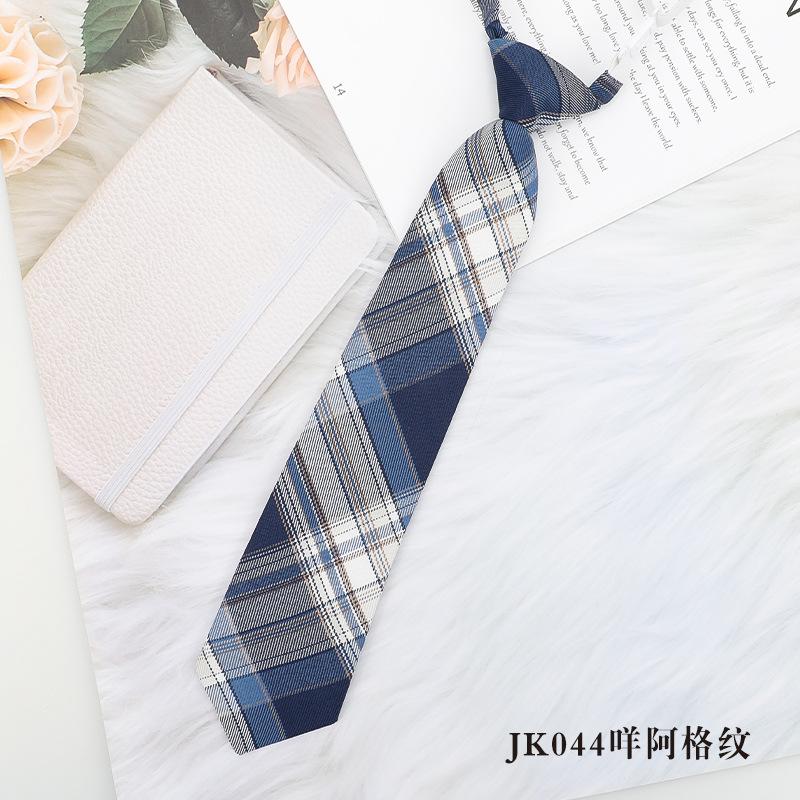 Креативный галстук без узлов, студенческий принт, цветная клетка, галстук Jk