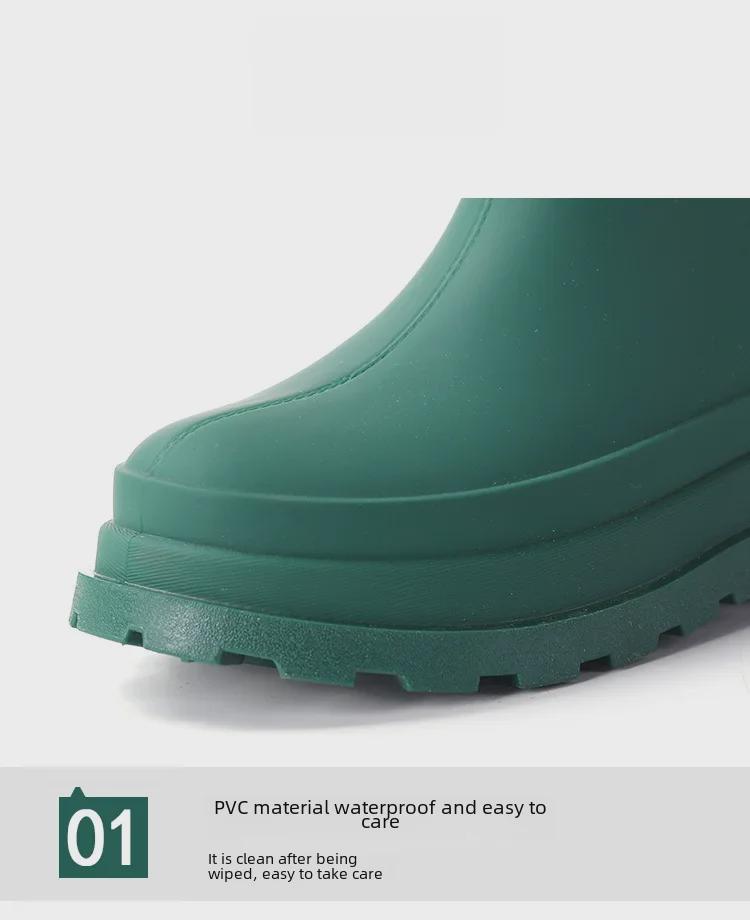 Женские водонепроницаемые высокие резиновые сапоги в японском стиле 2025 года: Модный, нескользящий, готовый к использованию на открытом воздухе, с плоским дном