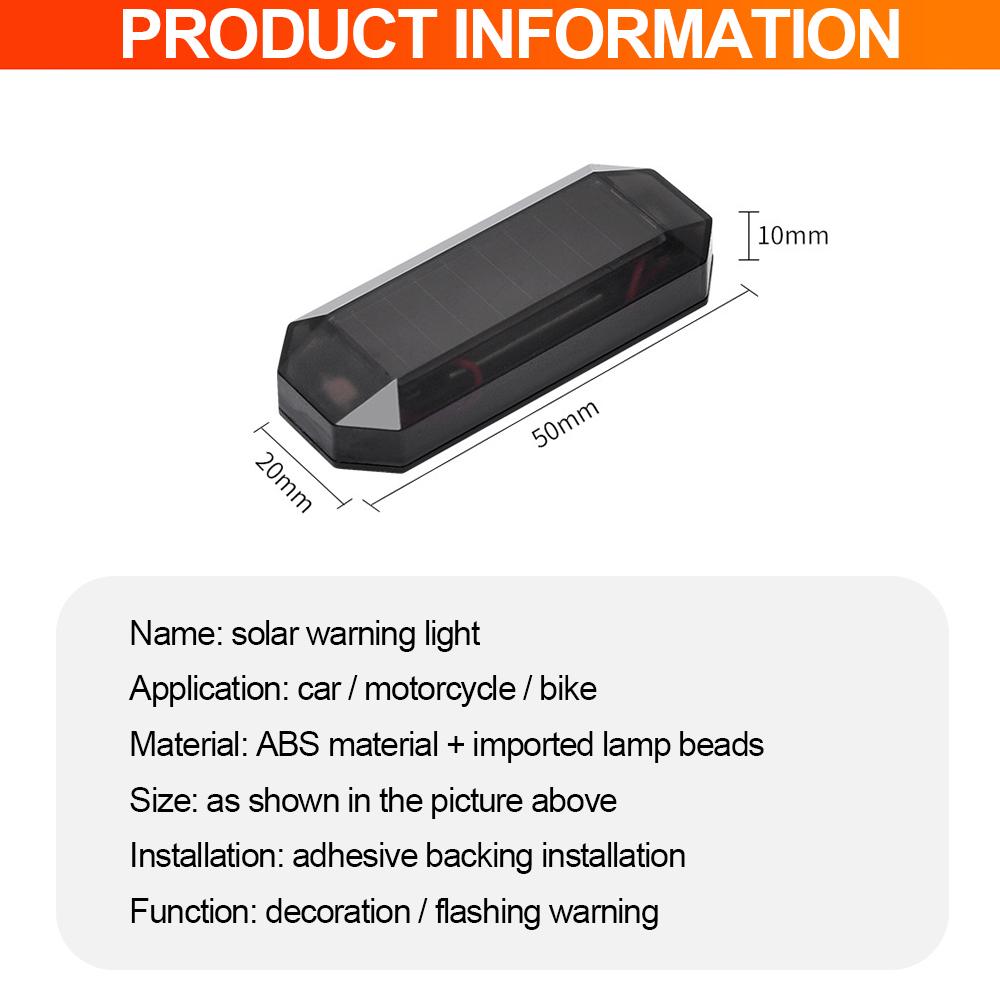 Автомобильные охранные огни Светодиодные мини-предупреждающие лампы на солнечной энергии Автомобильные предупреждающие лампы Ночная охранная имитация сигнальной лампы Мигающие предупреждающие огни