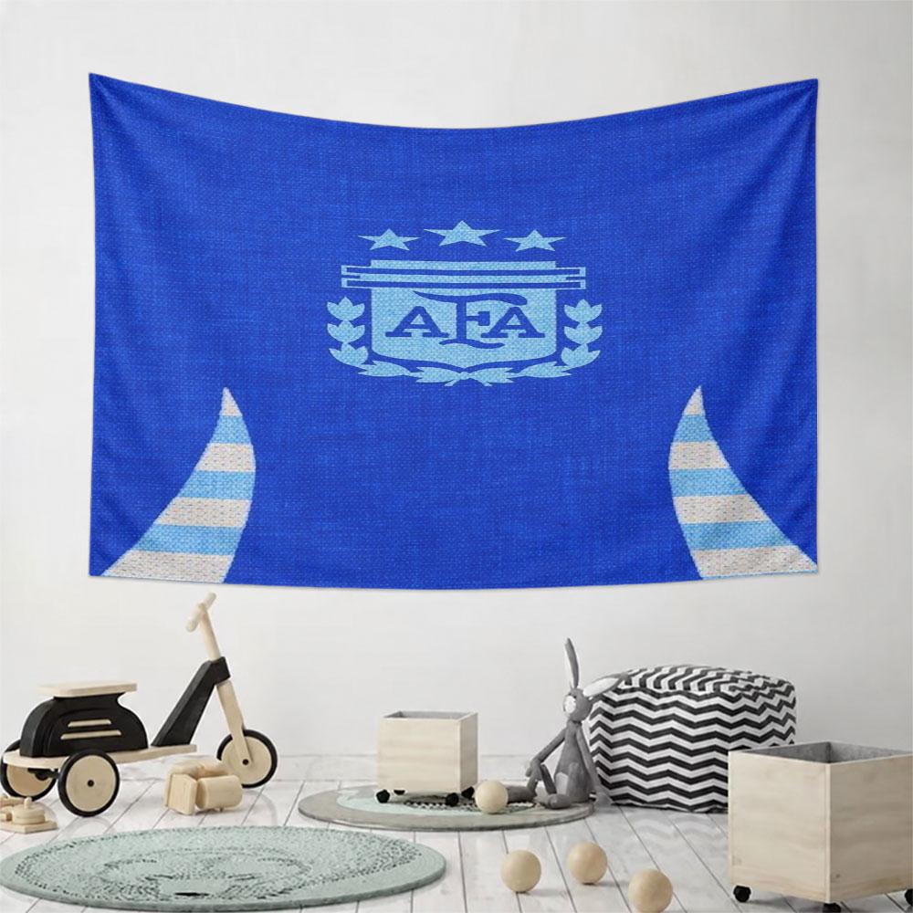 Blue Tapestry with AFA Emblem Design Pattern Wall Hanging Tapestry Decorative Tapestry Home Decor for Bedroom and Living Room
