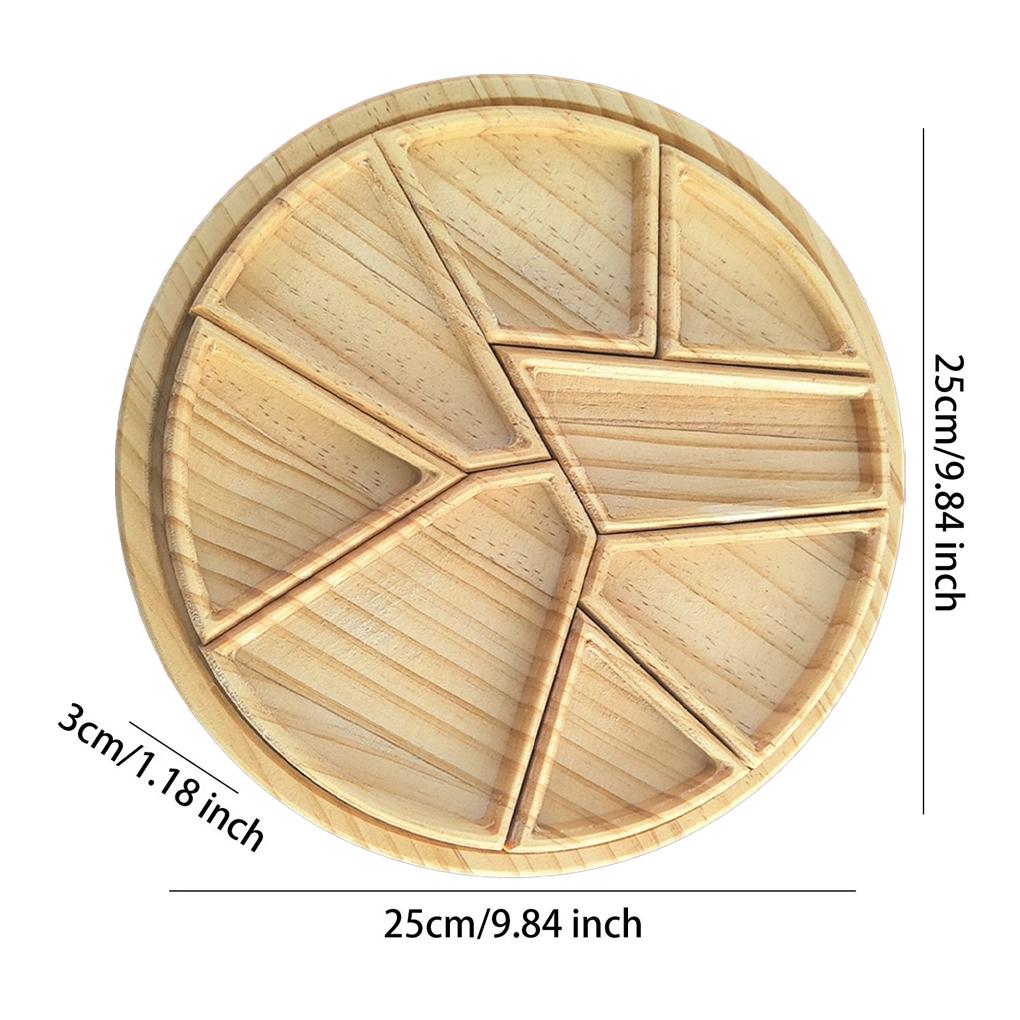 Wooden Puzzle Serving Tray For Fruit Divide Entertain Decorate Wooden Puzzle Serving Tray For Food