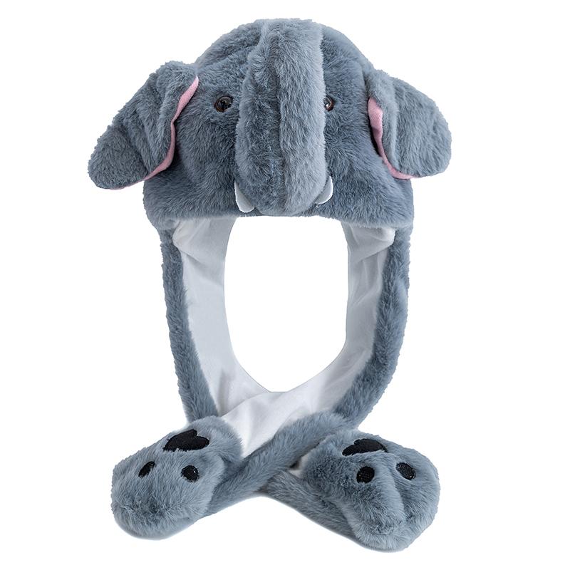 Unisex Funny Ear Hat Animal Elephant Couple Cute Ear Moving Up Cap Men Women Rabbits Ears Plush Winter Lovely Hat