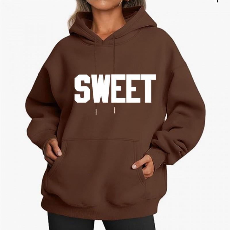 Oversized Hooded Sweatshirt Men Women Hip Hop Letter Print Casual Pullover Youth Fashion Top