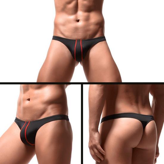 Men's G-Strings Sexy Pouch Bulge Underwear Seamless Hot T-Back Thong Butt-Flaunting Low Rise Stretchy Briefs