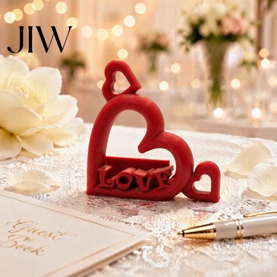 Подарок для пары на годовщину, Фоторамка-сердце с тиснеными буквами LOVE, 3D-печатный вертикальный слот, Свадебный знак на стол, Декор для стола, Фото