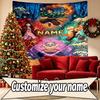 Custom Name Personalized Demon Slayer Print Tapestry, Wall Art Decor, Bedroom, Dorm, Apartment, LivingRoom, Party Backdrop, Gift for Birthday