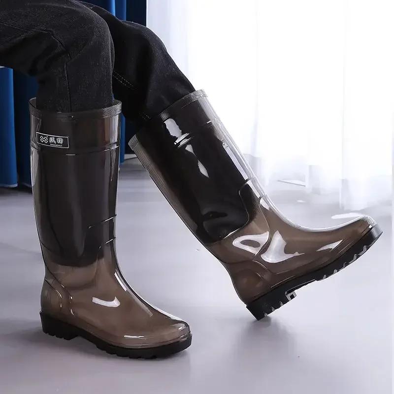 Износостойкие Резиновые Сапоги Сапоги Высокие Фермерские Длинные Обувь Дизайнерские Водонепроницаемые Для Дождливого Дня Модные Без Шнуровки