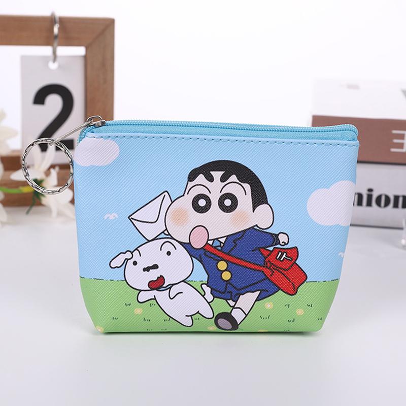 Кошелек для монет Crayon Shinchan Милый Аниме Студенческий Кошелек Мультяшный Дорожный Кошелек Брелок Ключ Зарядка Сумка для хранения Подарок