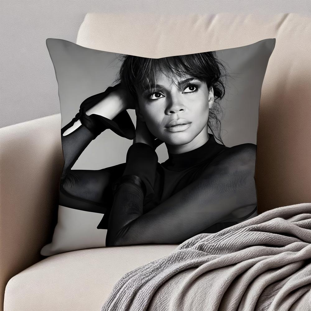 CCarmen Ejogo Cushion Cover Pillowcase Antidustmite Invisible Zipper Short Plush Sofa Cushion