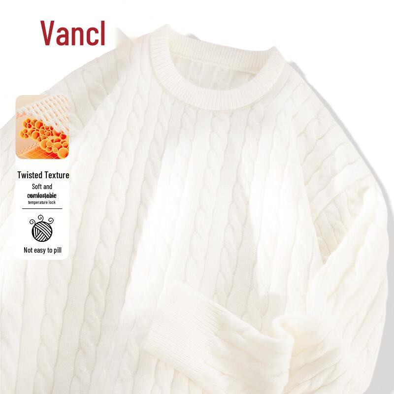 VANCL Men's Cable Knit Round Neck Sweater
