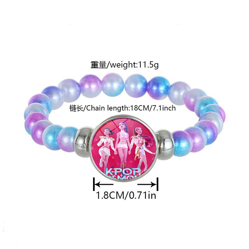 K-POP Demon Hunters Theme Beaded Bracelet, Fashion Handmade Wristband for Girls, Ideal Birthday Holiday Gift & Party Accessories