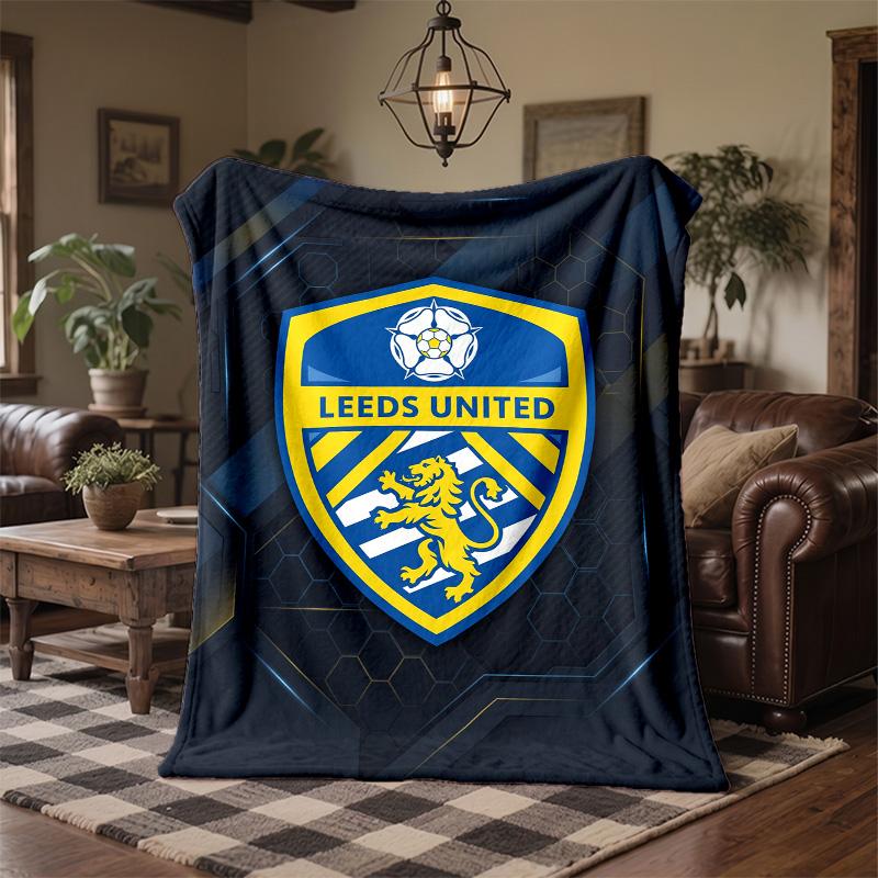 Флисовое одеяло в тематике Leeds United Уютное Мягкое Плюшевое Одеяло Для Спальни Дивана Путешествий