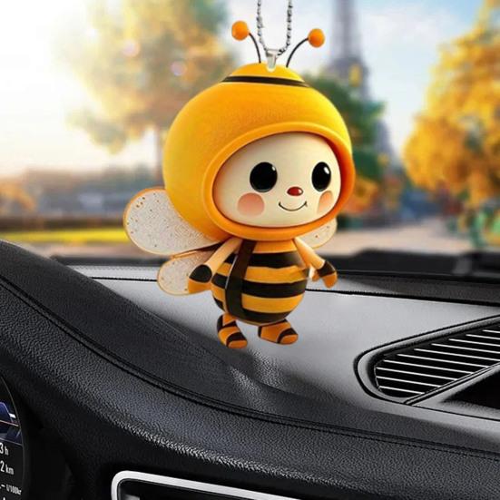 6 шт. Декоративные подвески в виде пчел, акриловые подвесные украшения, очаровательный внешний вид, легкая рождественская елка