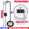 52mm Auto Digital Fuel Level Gauge 0-190 Ohm Range with Alarm Red Light Marine Oil Tank Indicator Meter 100-600mm Sensor Custom