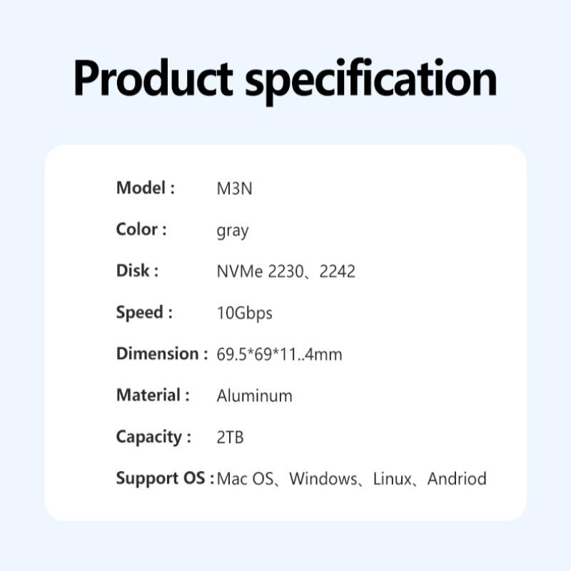 Магнитный корпус M.2 2230/2242 NVMe SSD Magsafe SSD Case USB C 3.2 Gen2 на NVMe PCI-E для iPhone 15 Pro Max ProRes MacBook