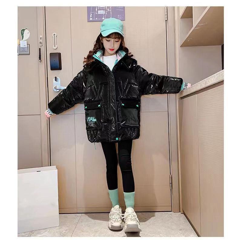 Зимняя куртка для девочек с подкладкой из плюша, утолщенная, теплая, с капюшоном, ветровка