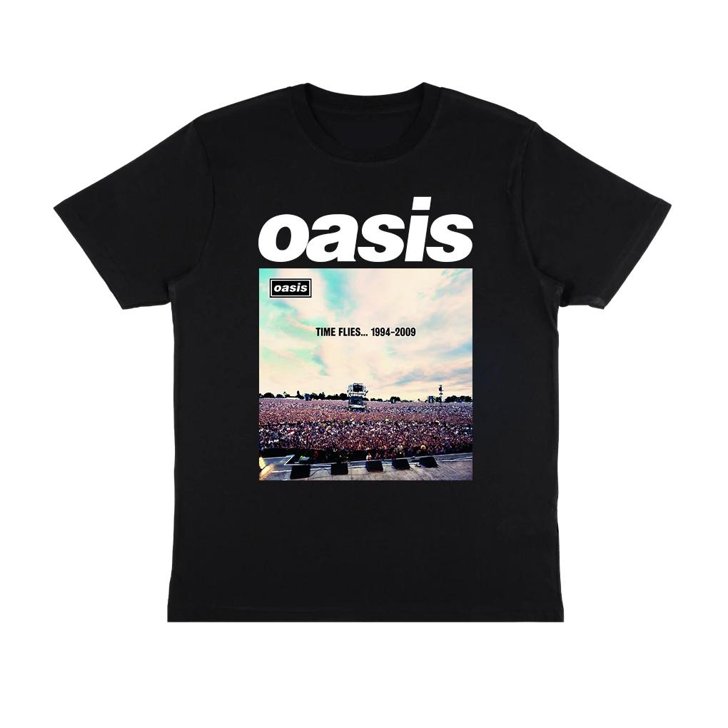 2025 Новая футболка с принтом группы Oasis Y2Y Харадзюку Мужская и женская летняя повседневная спортивная удобная футболка Футболка для серфинга