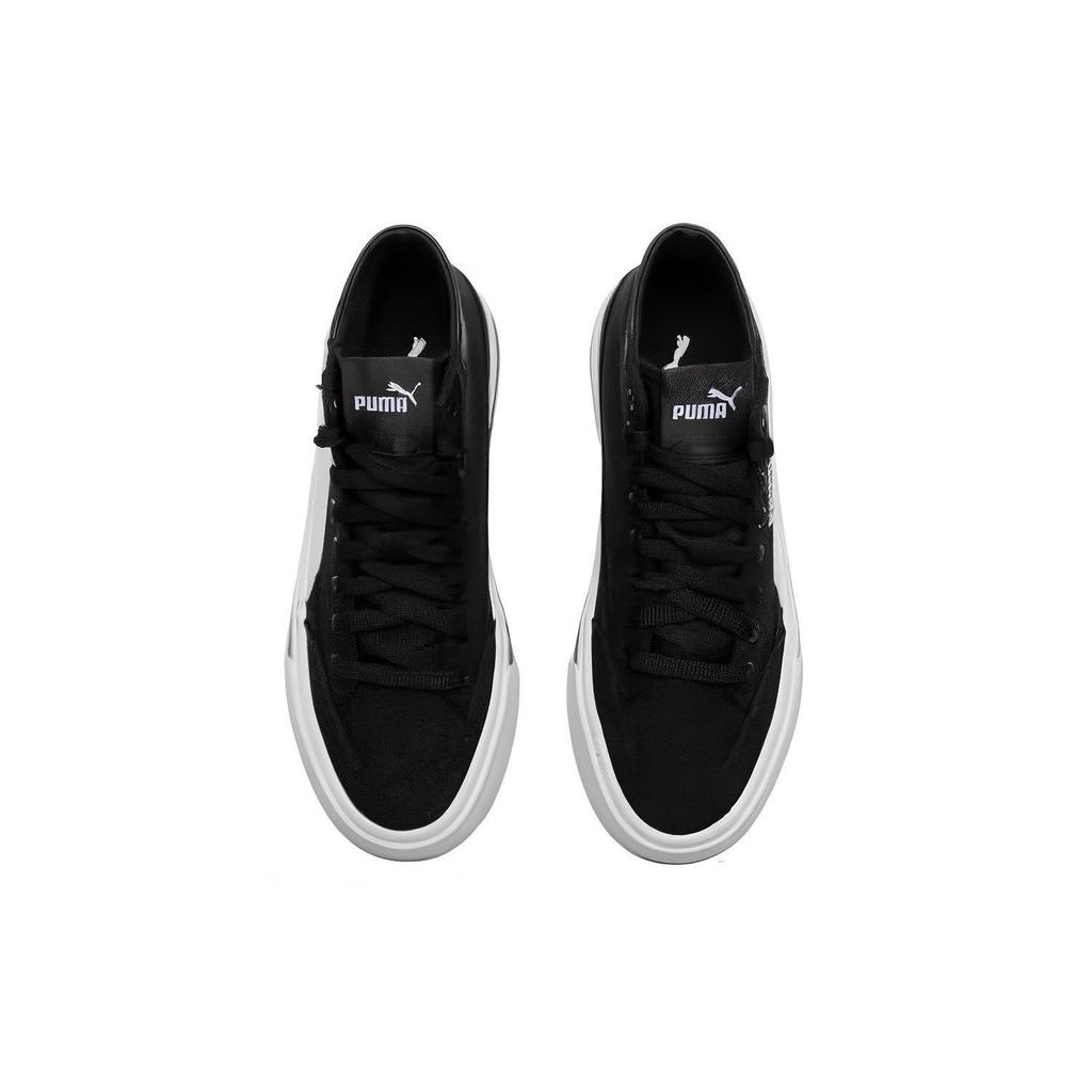 Puma Court Classic Vulc Кроссовки унисекс средней высоты на шнуровке с круглым носком Черно-белые 397265-01
