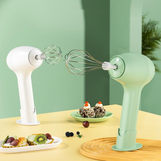 Portable Hand Mixer Electric USB Rechargeable Cordless Egg Beater with 2 Stirring Nets 3 Speeds Kitchen Whisk for Baking