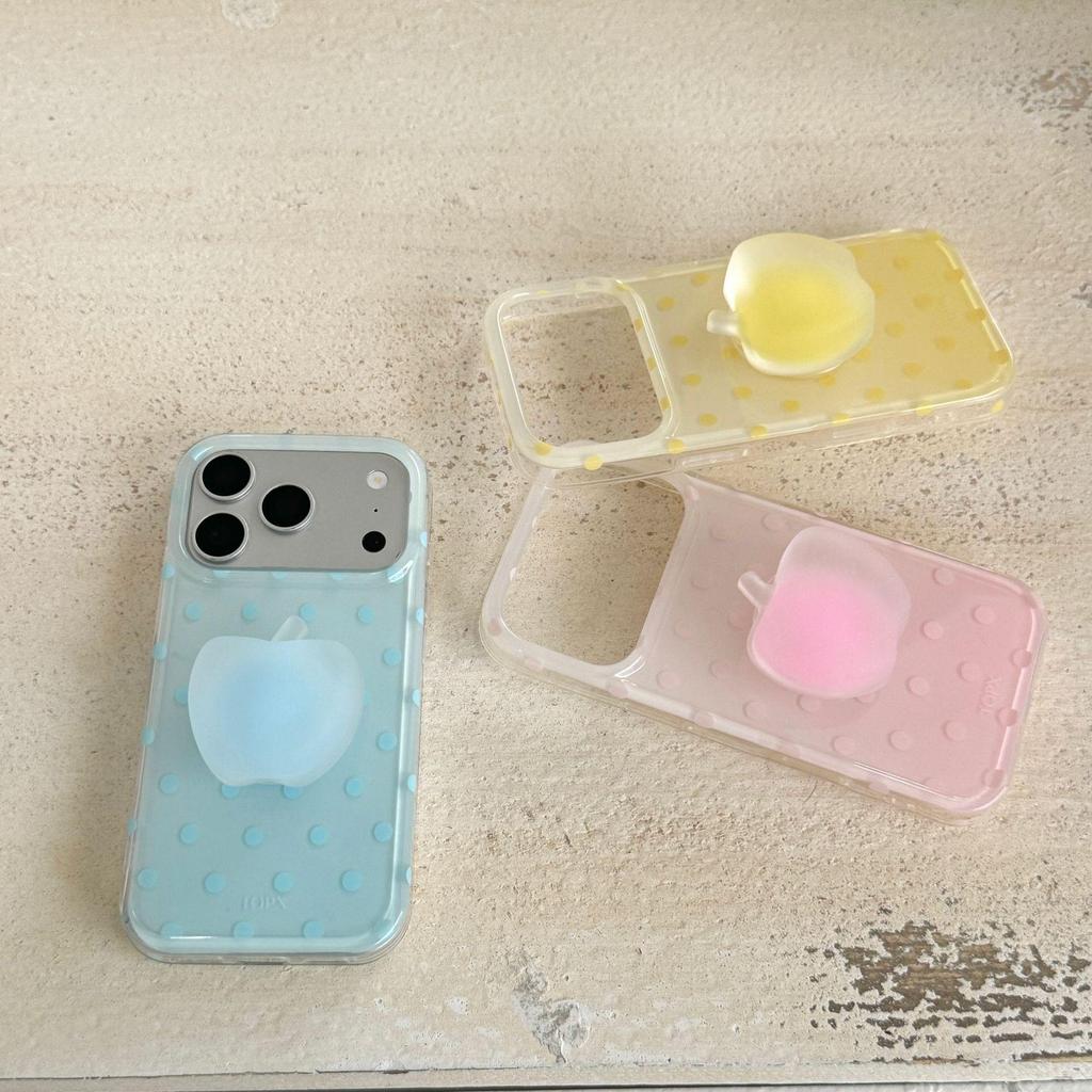 Korean Style Polka Dot iPhone 17 Pro Max Stand Case Compatible with iPhone 16/15 for Women
