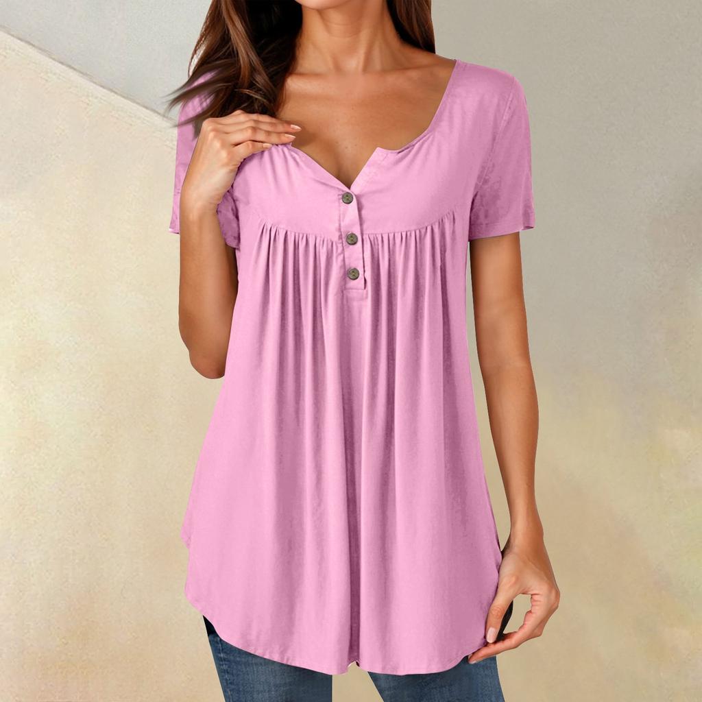 Женские туники, топы, нарядные, повседневные, летние, рубашки с коротким рукавом, свободный крой, плиссированный топ в стиле бохо