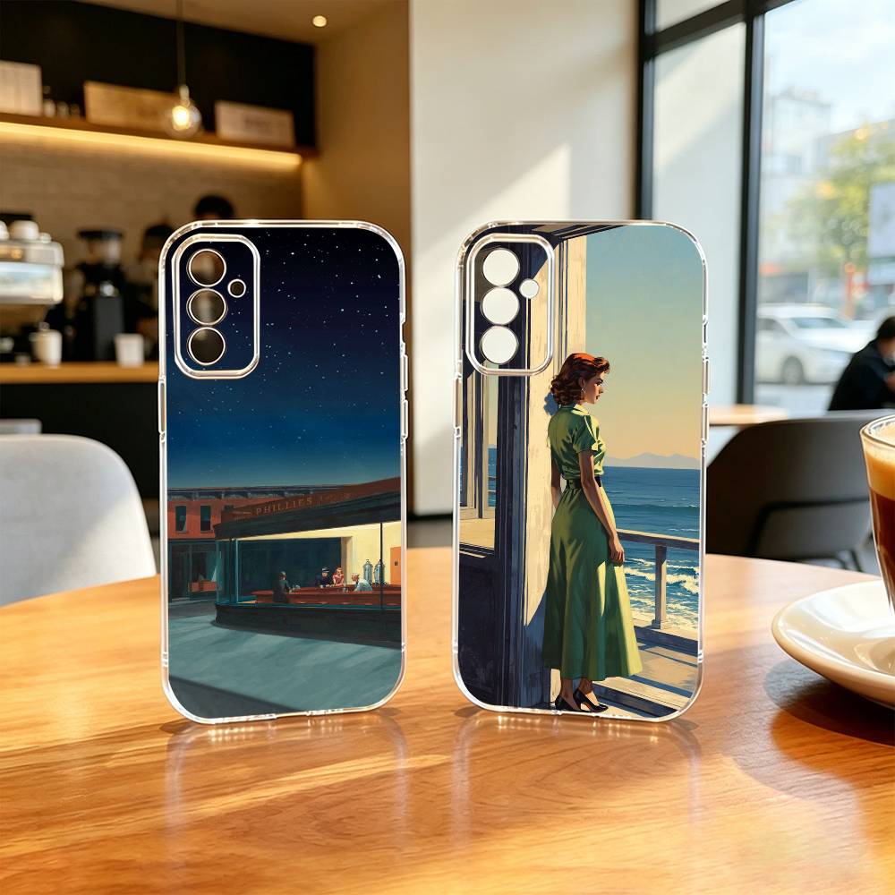 E-edward H-hopper Art Phone Case Transparent Silicone Soft For SamsungA10,12,20,21S,30,31,40,50,51,52,70,71