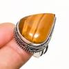 Tiger Eye Gemstone Handmade 925 Silver Plated Jewelry Ring Size 6.5