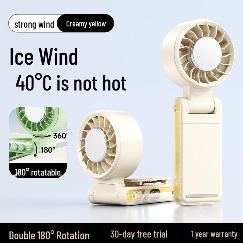 Portable Neck-Hanging USB Fan with Digital Display and Folding Design