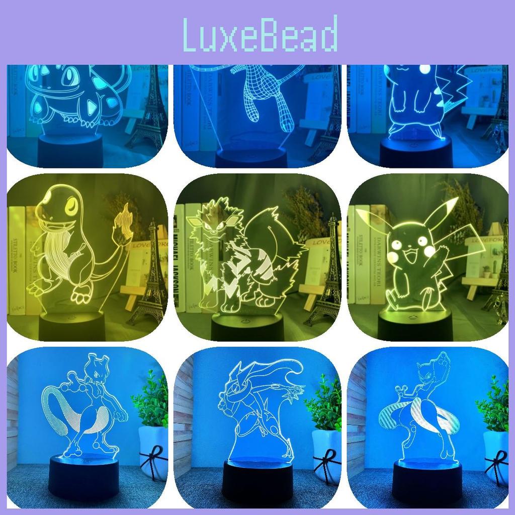 Креативный светодиодный 3D-ночник Пикачу, цветная акриловая декоративная настольная лампа, подарок