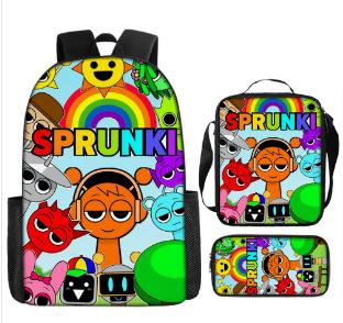 Rhythm Box Sprunki Student School Bag Backpack Backpack Three-Piece Set
