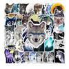 1 Set Wolf Graffiti Stickers Clear Pattern Realistic Print Reusable Waterproof Rich Content Decorate Removeable Suitcase Decals Students Stuff